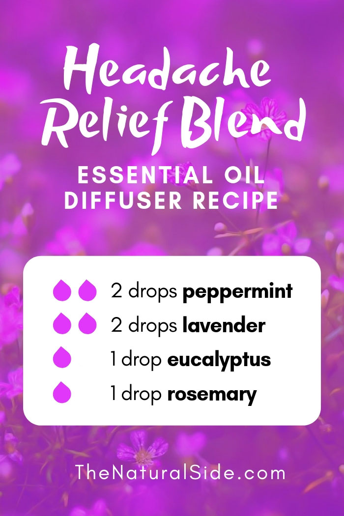 New to Essential Oils? Searching for Simple Essential Oil Combinations for Diffuser? Check out these 21 Easy Essential Oil Blends and Essential Oil Recipes Perfect for Beginners. #essentialoil #diffuser #headache Headache Relief Blend 2 drops peppermint + 2 drops lavender + 1 drop eucalyptus + 1 drop rosemary