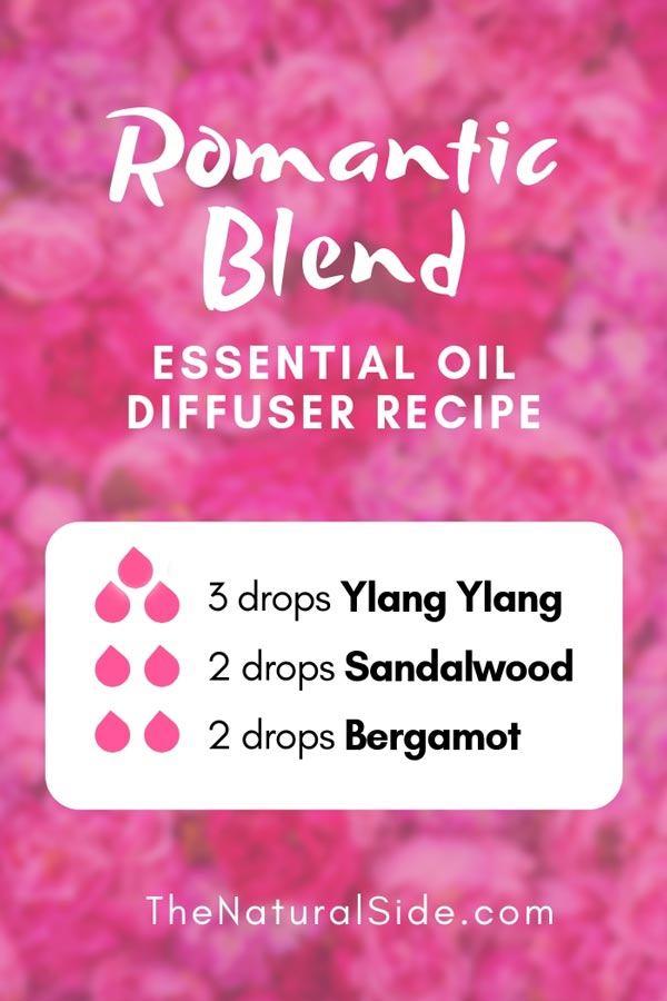 New to Essential Oils? Searching for Simple Essential Oil Combinations for Diffuser? Check out these 21 Easy Essential Oil Blends and Essential Oil Recipes Perfect for Beginners. #essentialoil #diffuser #headache Romantic Diffuser Blend 3 Drops Ylang Ylang + 2 Drops Sandalwood + 2 Drops Bergamot