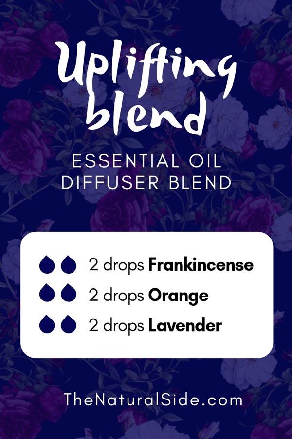 New to Essential Oils? Searching for Simple Essential Oil Combinations for Diffuser? Check out these 21 Easy Essential Oil Blends and Essential Oil Recipes Perfect for Beginners. #essentialoil #diffuser #headache Uplifting Blend 2 drops Frankincense + 2 drops Orange + 2 drops Lavender