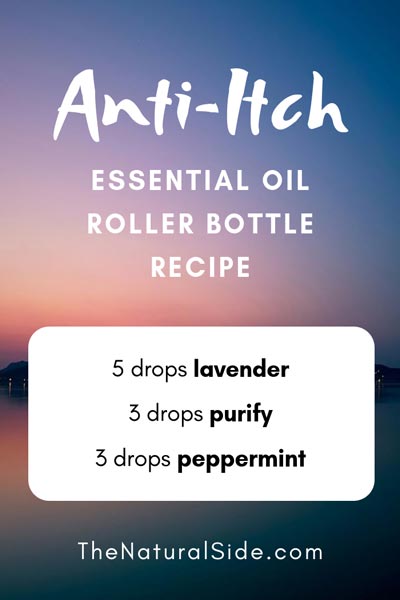 Anti-Itch | 5 drops lavender + 3 drops purify + 3 drops peppermint | 15 Best Essential Oil Roller Bottle Recipes for Beginners