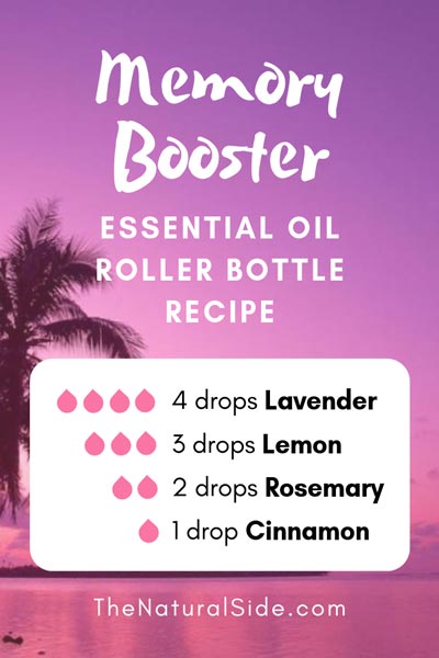 Memory Boost | 4 drops Lavender + 3 drops Lemon + 2 drops Rosemary + 1 drop Cinnamon | 15 Best Essential Oil Roller Bottle Recipes for Beginners